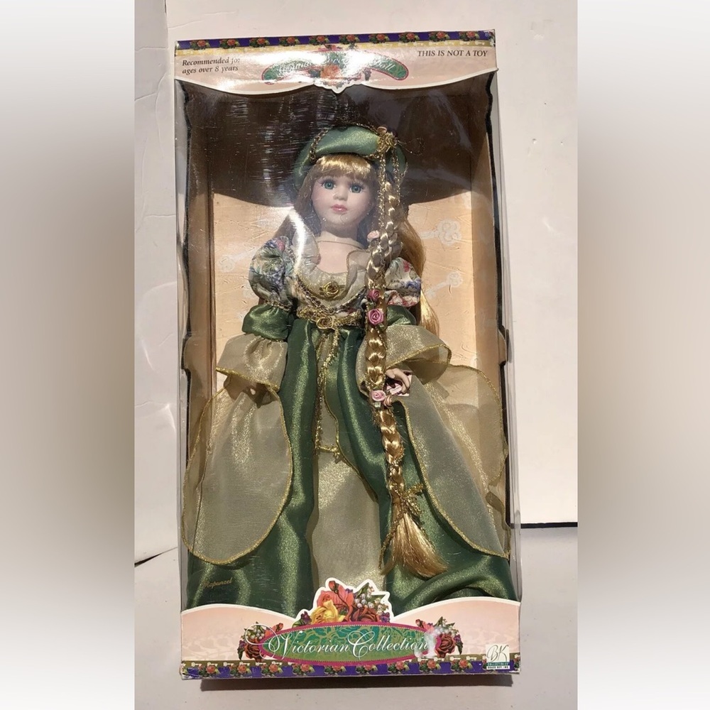 Porcelain Dolls Collectible by Melissa Jane Wooden Stand in original Box 1998